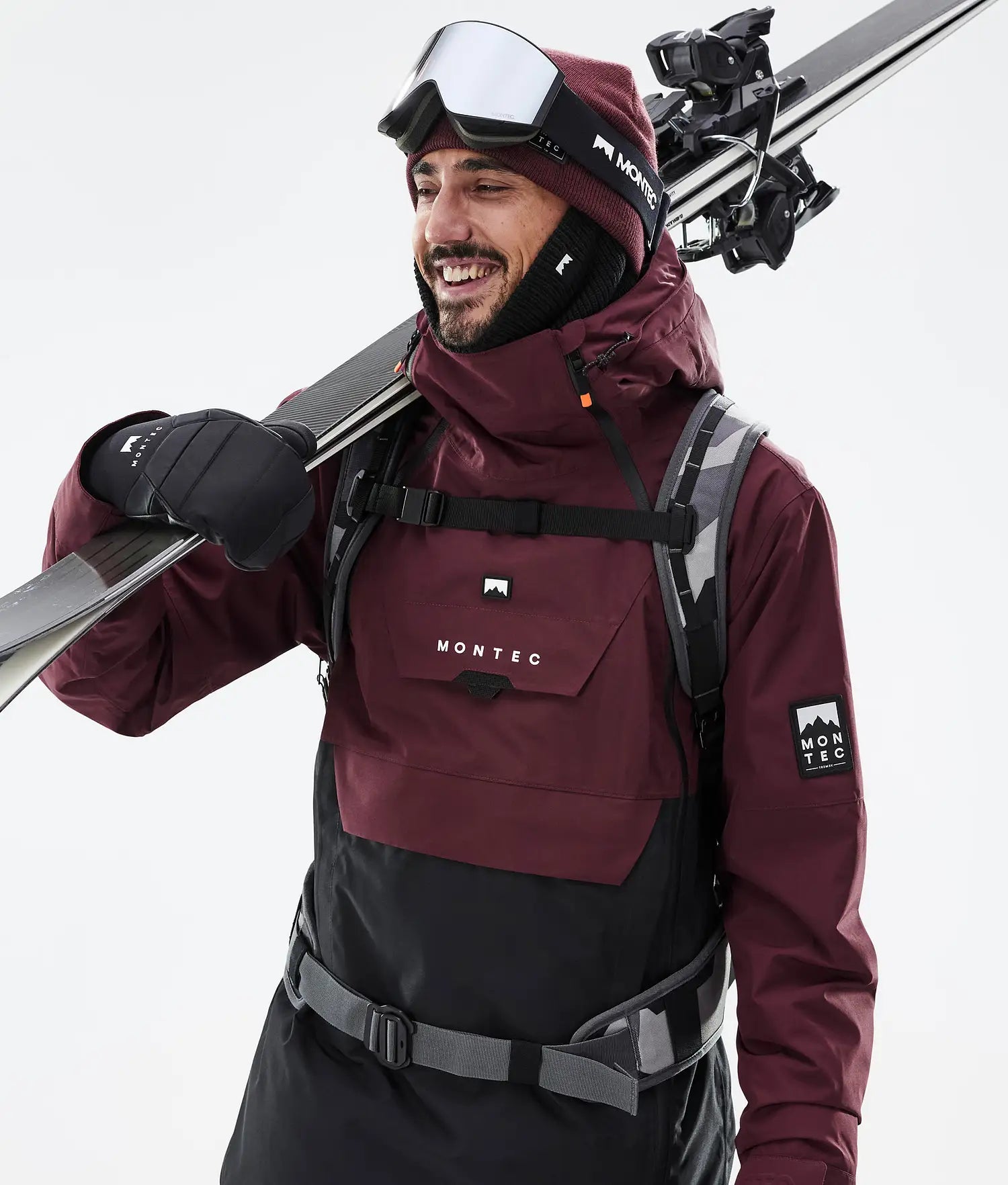Fury Ski Jacket Herren – Burgundy/Schwarz