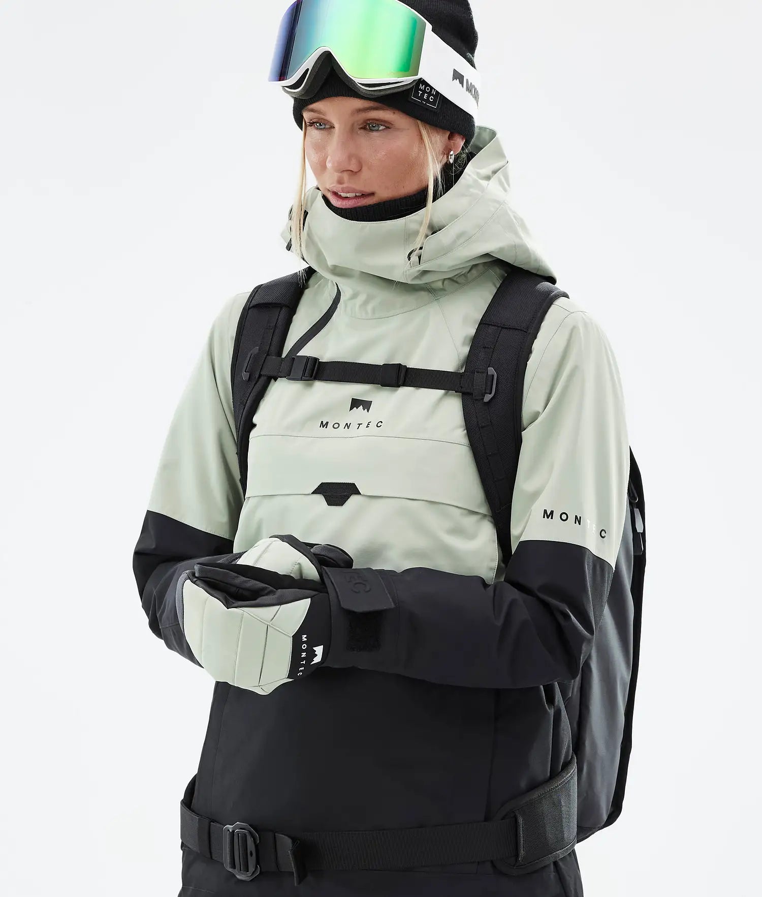 Drift W Skijacke Damen Softgrün/Schwarz