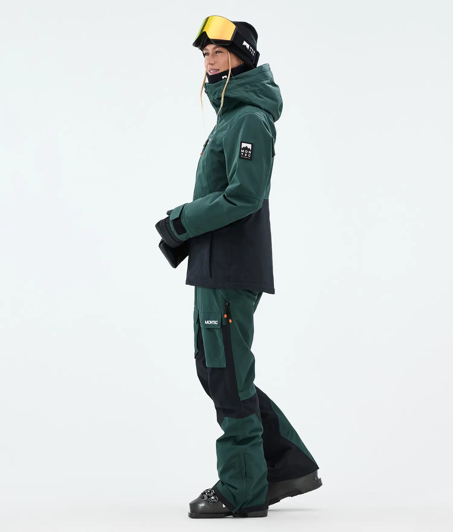 Lichen W Skijacke Damen Dunkel-Atlantikblau/Schwarz