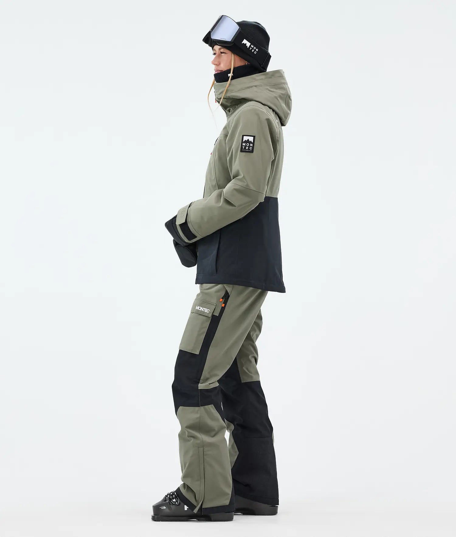 Lichen W Skijacke Damen Grünlich/Schwarz