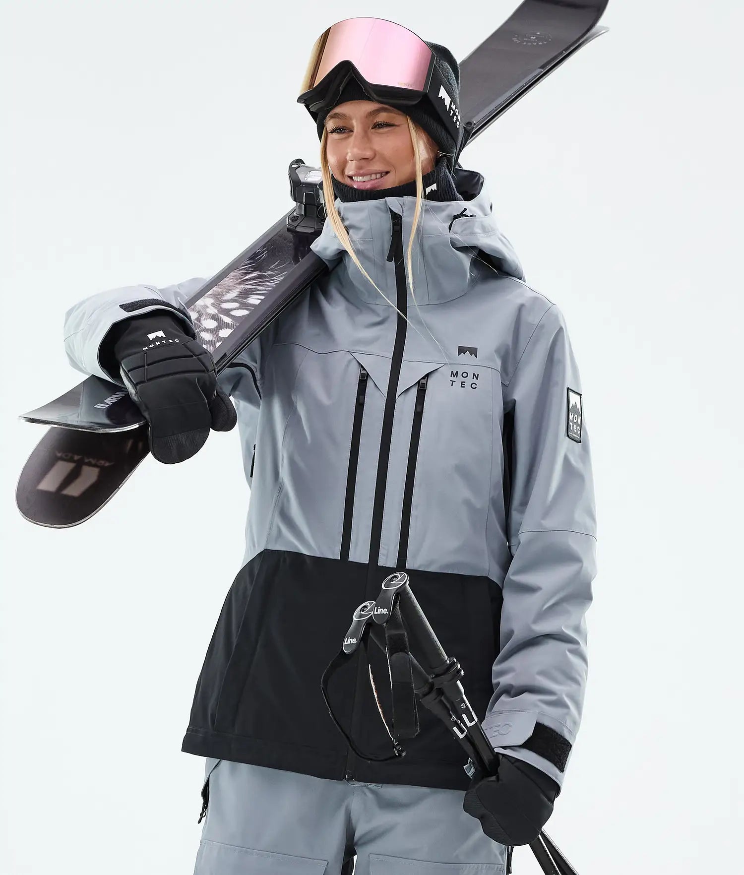 Lichen W Skijacke Damen Softblau/Schwarz