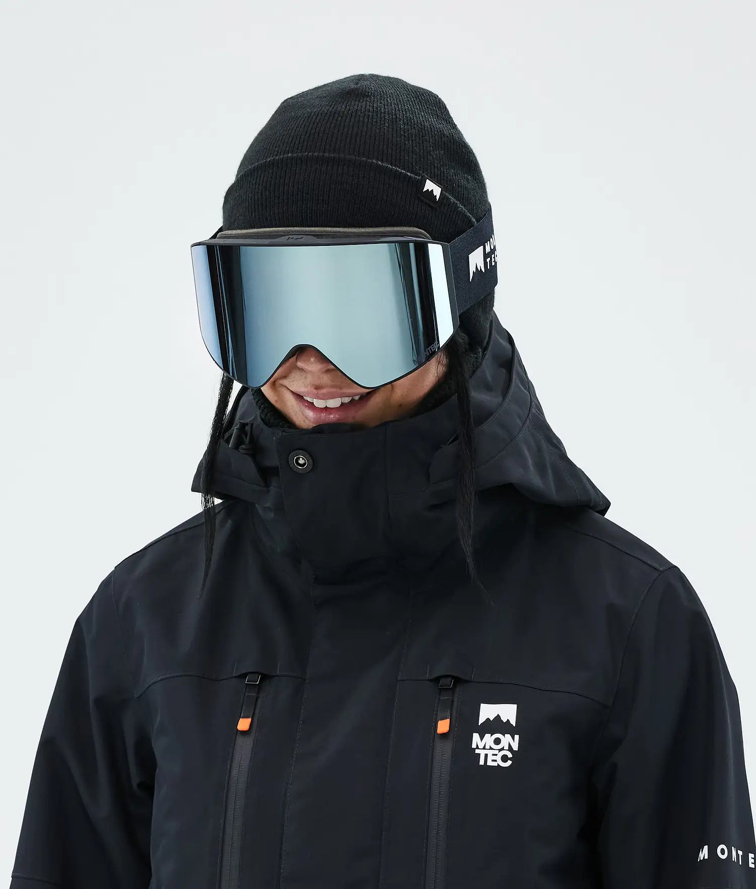 Scope Skibrille Schwarz mit Black Moon Blue Spiegelglas