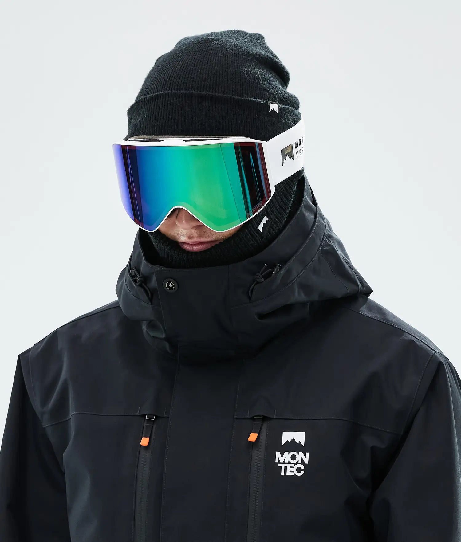 Scope Skibrille Weiß mit Tourmaline Green Spiegelglas