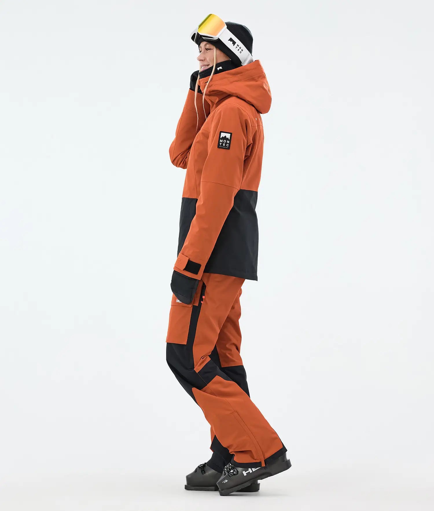 Lichen W Skijacke Damen Verbranntes Orange/Schwarz