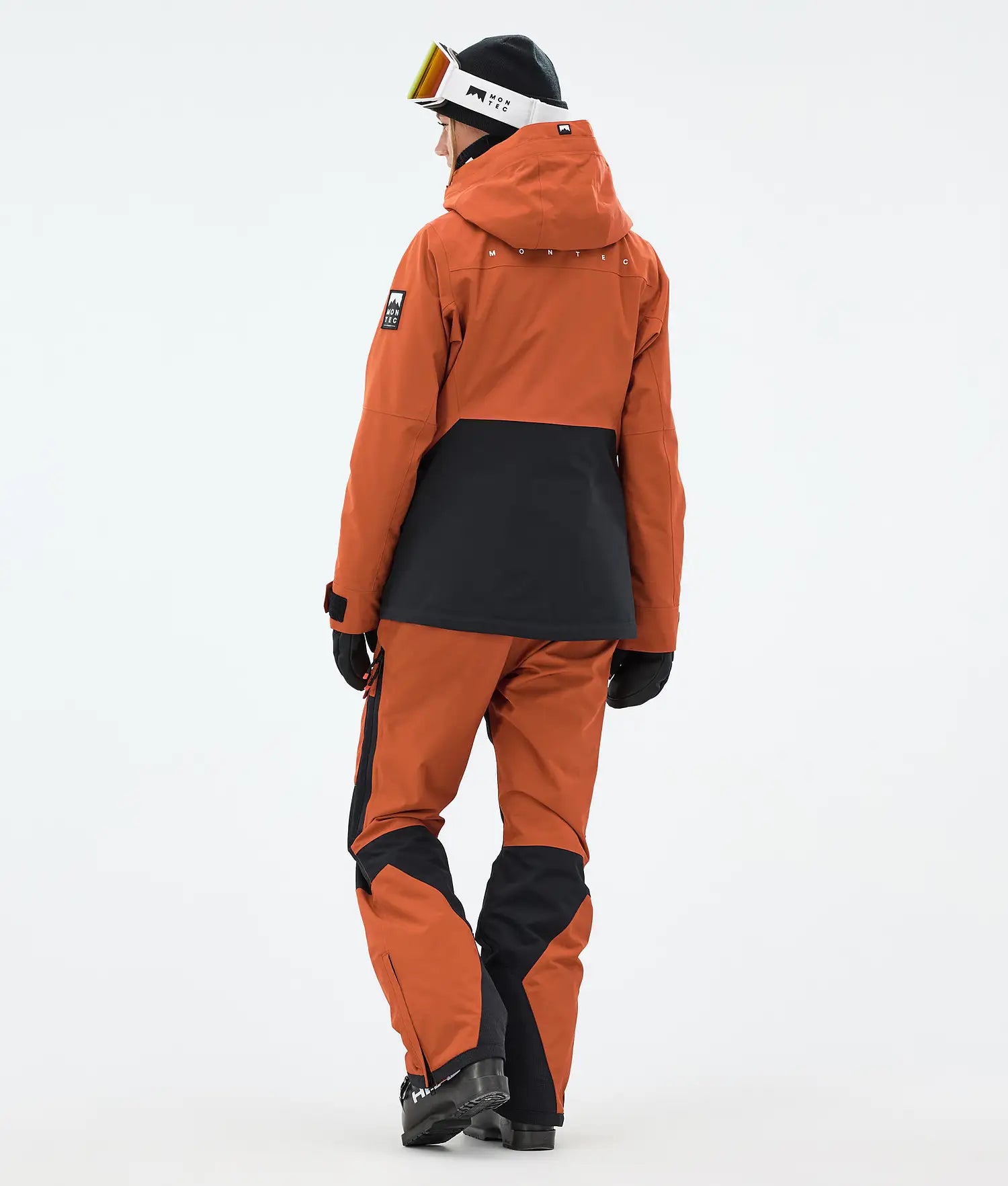 Lichen W Skijacke Damen Verbranntes Orange/Schwarz